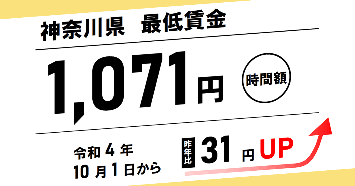 22年神奈川県最低賃金1071円